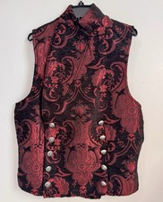 Steampunk Victorian Gothic Double Breasted Mens Cosplay Costume Vest Sz Med