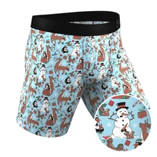 The Christmas Key Party Long Leg Boxer Briefs with Ball Hammock® Pouch & Fly