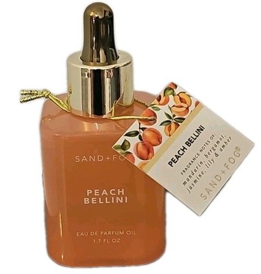 Sand + Fog Peach Bellini Perfume Oil 1.7 oz Dropper Bottle Parfum Fragrance Oil 