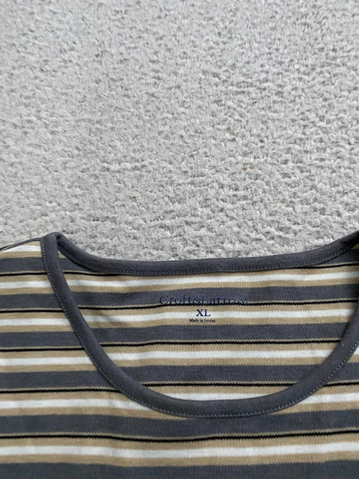 Camiseta Croft & Barrow feminina listrada manga longa gola redonda multicolorida tamanho GG - Imagem 4 de 4