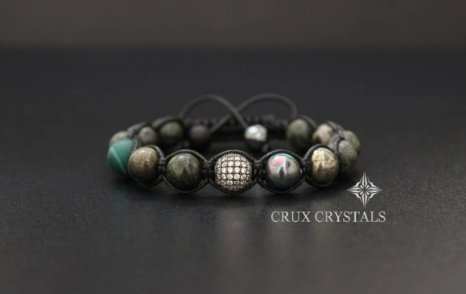 Unisex Regalo Para Él Serpentina Shamballa Piedras Preciosas Cuentas Envolvente Pulsera Yoga Foto 3 de 4