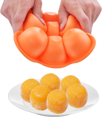 Vassoio in silicone per congelatore con coperchio, 1 tazza, in silicone, per congelatori, cubetti di ghiaccio, zuppe, salse, avanzi, preparazione dei pasti fatti in casa, contenitori da cucina – Aqua