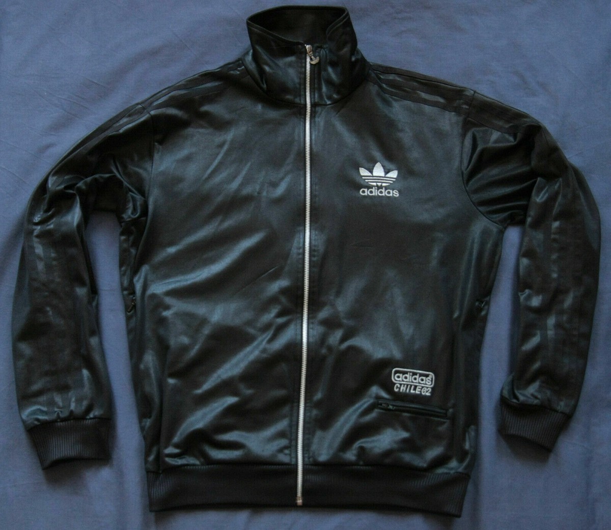 【正規品】adidas chile62 黒　美品 ADIDAS ORIGINALS OG CHILE 62 TRACKTOP BLACK 3 STRIPES UK M,L