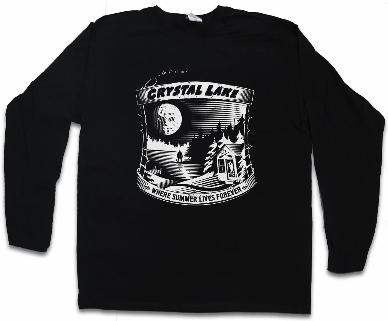 WHERE SUMMER LIVES FOREVER LONG SLEEVE T-SHIRT The 13 Friday Jason 13th Camp