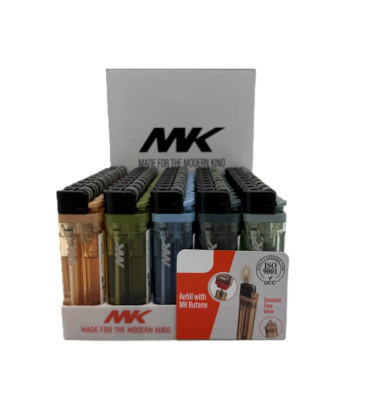50 Ct MK Plus Five Assorted Color Refillable Lighter 50ct (008570)