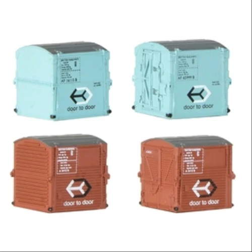 Graham Farish 379-392 Container Set - A BR Bauxite (2)/AF BR Light Blue (2)