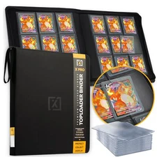 X Pro Large Capacity Toploader Card Binder Holds 252 Cards With 20 Toploaders
