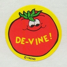 1980s Trend Scratch And Sniff Glossy Tomato Devine Stinky Stickers Single w TM