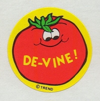 1980s Trend Scratch And Sniff Glossy Tomato Devine Stinky Stickers Single w TM