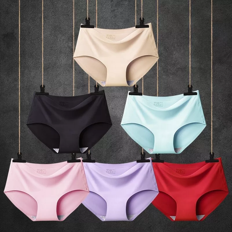 10 Pcs/lot Seamless Women's Panties Silk Mid Waist Underwear For Female  Large Size Women's Underwear