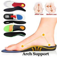 Orthotic Shoe Insoles Inserts Flat Foot High Arch Support for Plantar Fasciitis@