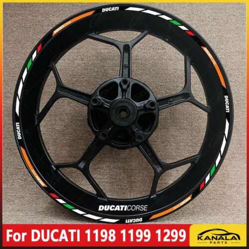 For DUCATI 1198 1199 1299 17 inch wheel decals rim stickers stripes Waterproof - Picture 17 of 42
