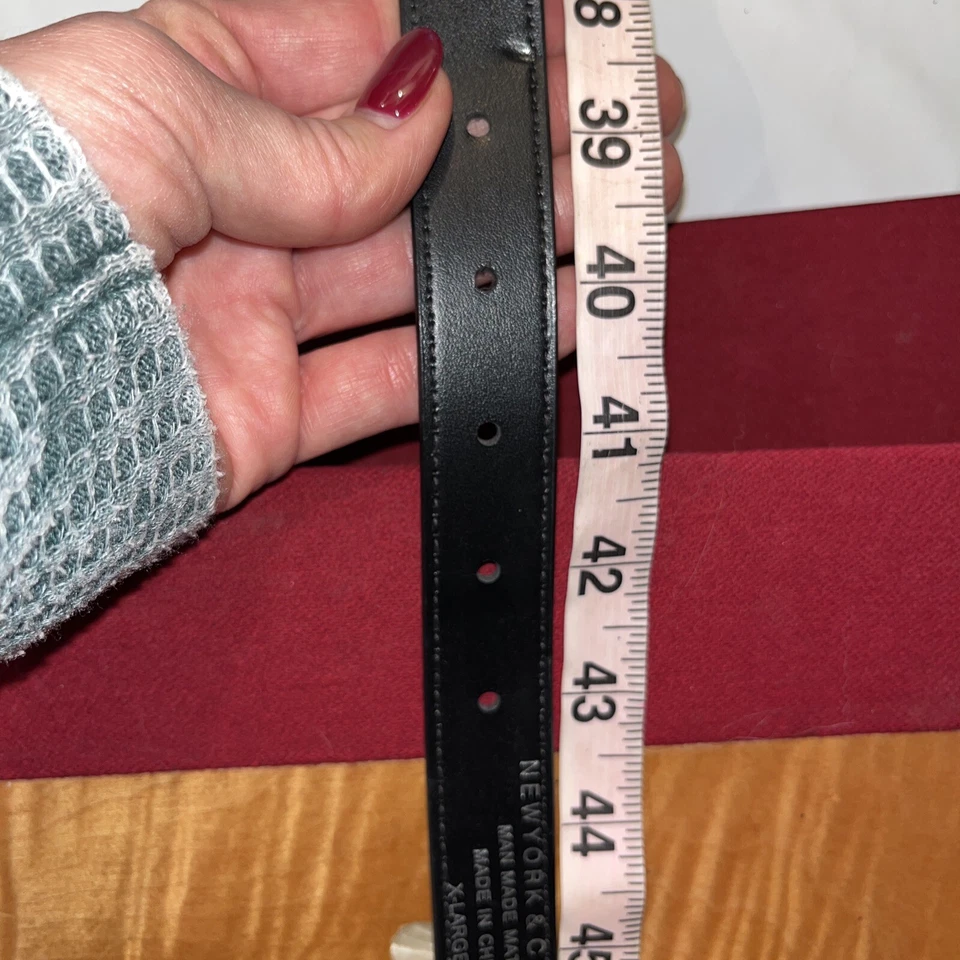 CINTO DE ALÇA preto prata XL trançado CADEIA elos unissex 39-43” New York Co. 1,25”w - Imagem 4 de 4