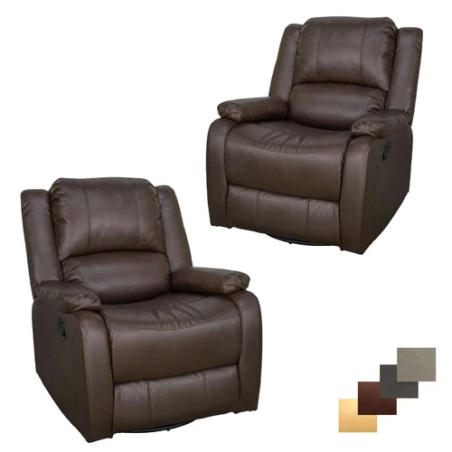 RecPro Charles 30" RV SGR Chestnut Swivel Glider Recliner Chair RV Furniture 2Pk