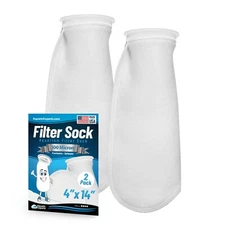 Aquatic Experts 4-Inch Ring 100 Micron Felt Filter Socks - Long for Aquariums