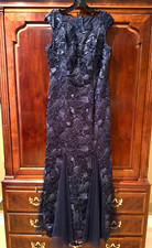 ALEX EVENINGS FORMAL GOWN SIZE 6 REG NAVY STYLE 8117737 EXCELLENT CONDITION