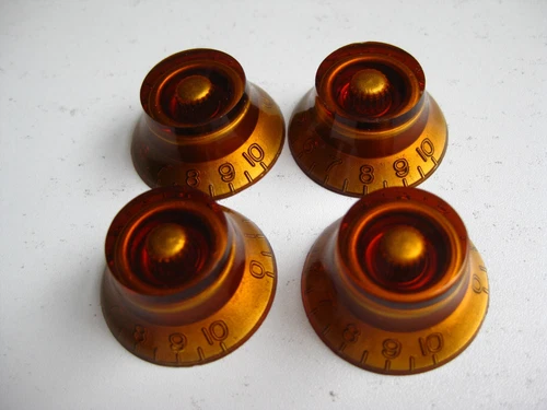 Gibson Les Paul Guitar Amber Knobs Replacement Set for Project Upgrade
