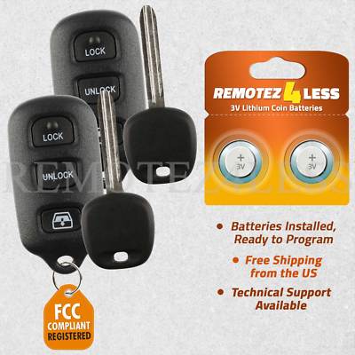 2 for 2001 2002 Toyota Sequoia Keyless Entry Remote Fob Car Key