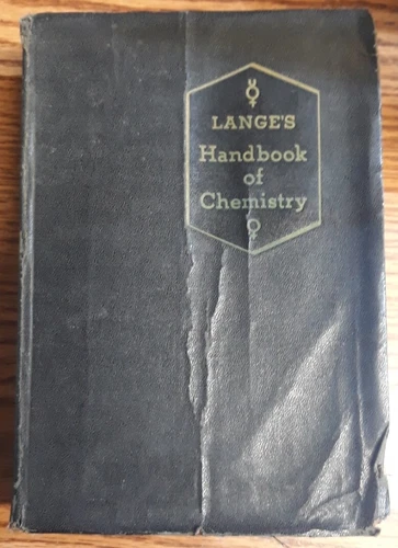 Lange's Handbook of Chemistry Fourth Edition 1941 Handbook Publishers, Inc.