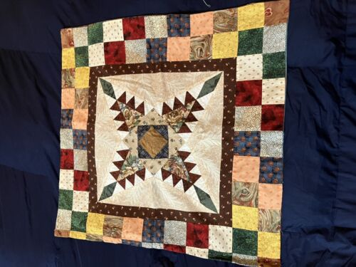 Star Quilt Block Table runner Pillow Cover Wallhanging 21x20.5 - Picture 3 of 8