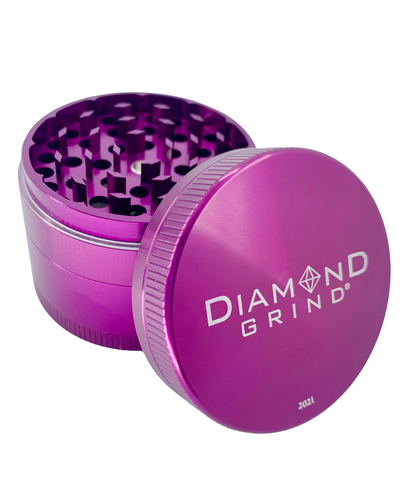 Diamond Grind Spice grinder 56 mm 2.25" PURPLE 4 piece with a screen