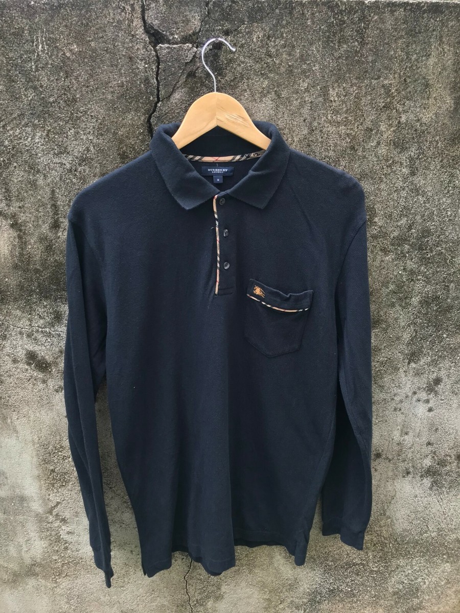 90s Burberry polo shirt ミニ丈 ヴィンテージ　ピチt Vintage 90s Thomas Burberry Collar Polos Tee Embroidery Logo