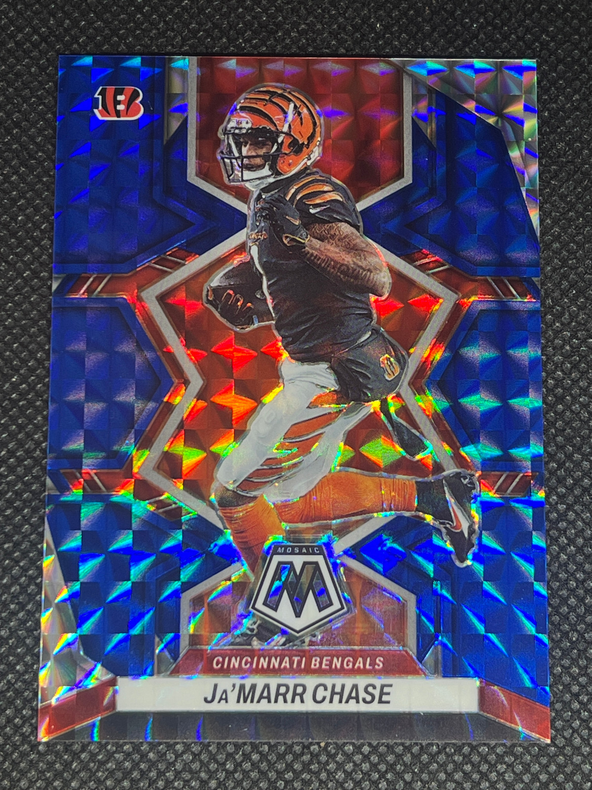Ja'Marr Chase 2022 Mosaic Blue Prizm 2/99 #41 Cincinnati Bengals