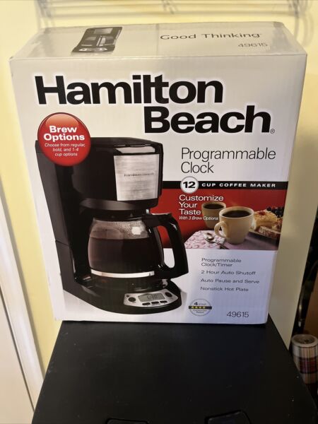 Hamilton Beach 49615 12 Cup Programmable Coffee Maker 3 Settings Black NEW Photo Related