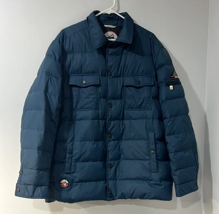 VRY WRM Insulated Down Puffer Coat Blue Green, Size XL