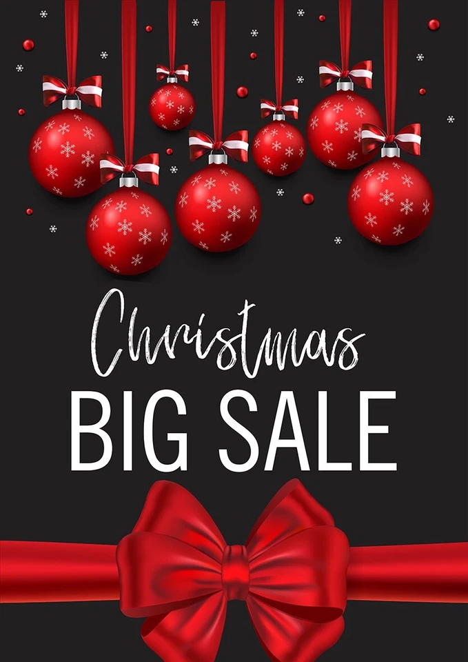 Christmas Sale Now On Poster Sign Advert Business Retail Shop Offers Instore