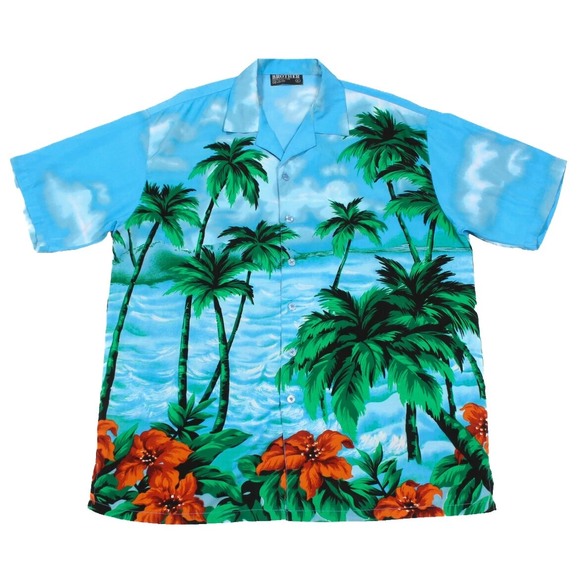 Мужские повседневные гавайские рубашки с коротким рукавом на пуговицах Brother