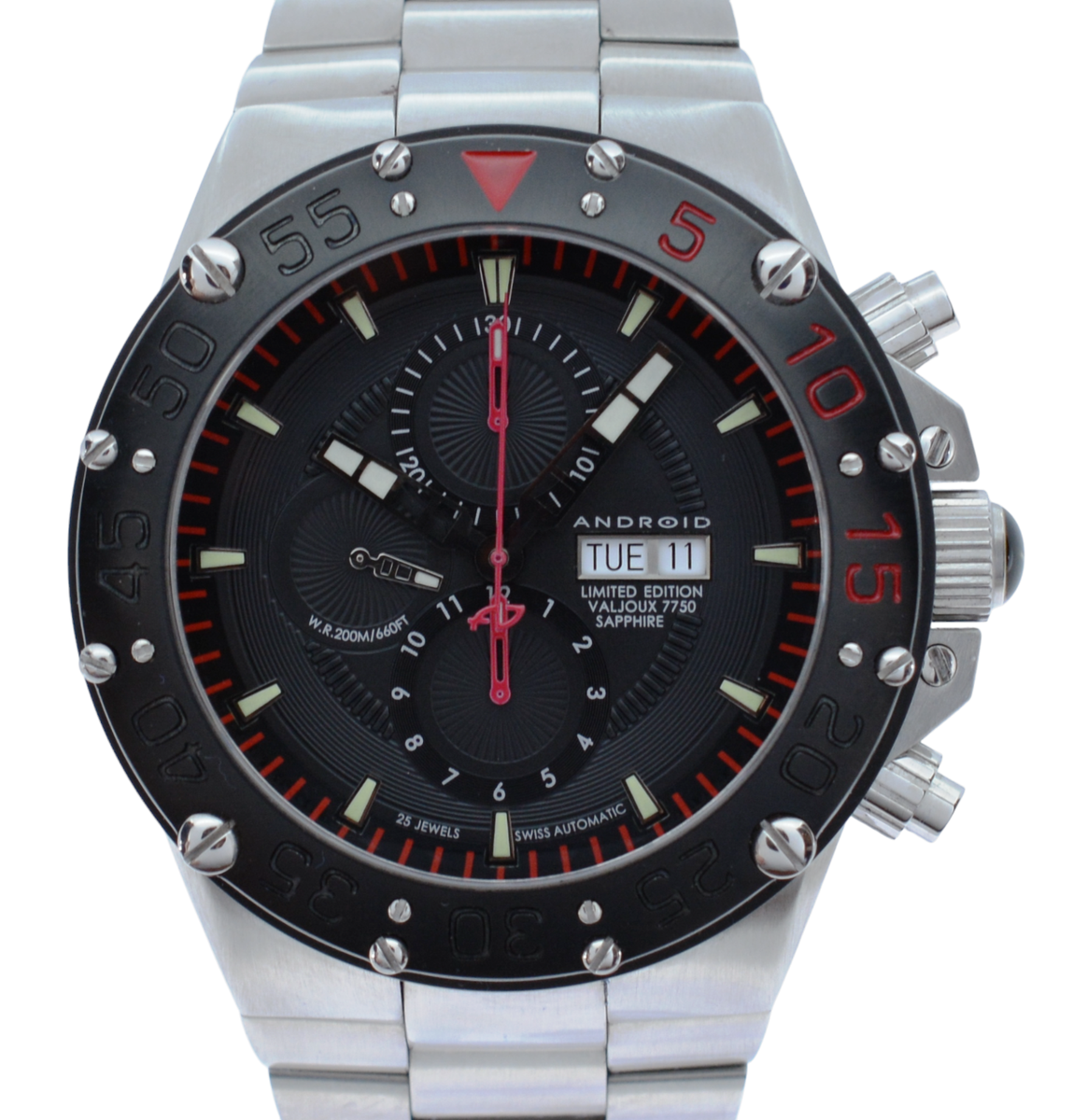 Android Men's 50mm Divemaster Enforcer Watch Valjoux 7750 Limited