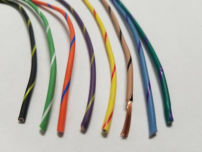 LOT (B) 16 AWG GXL HIGH TEMP AUTOMOTIVE POWER WIRE 8 STRIPED COLORS 15 FT EA 