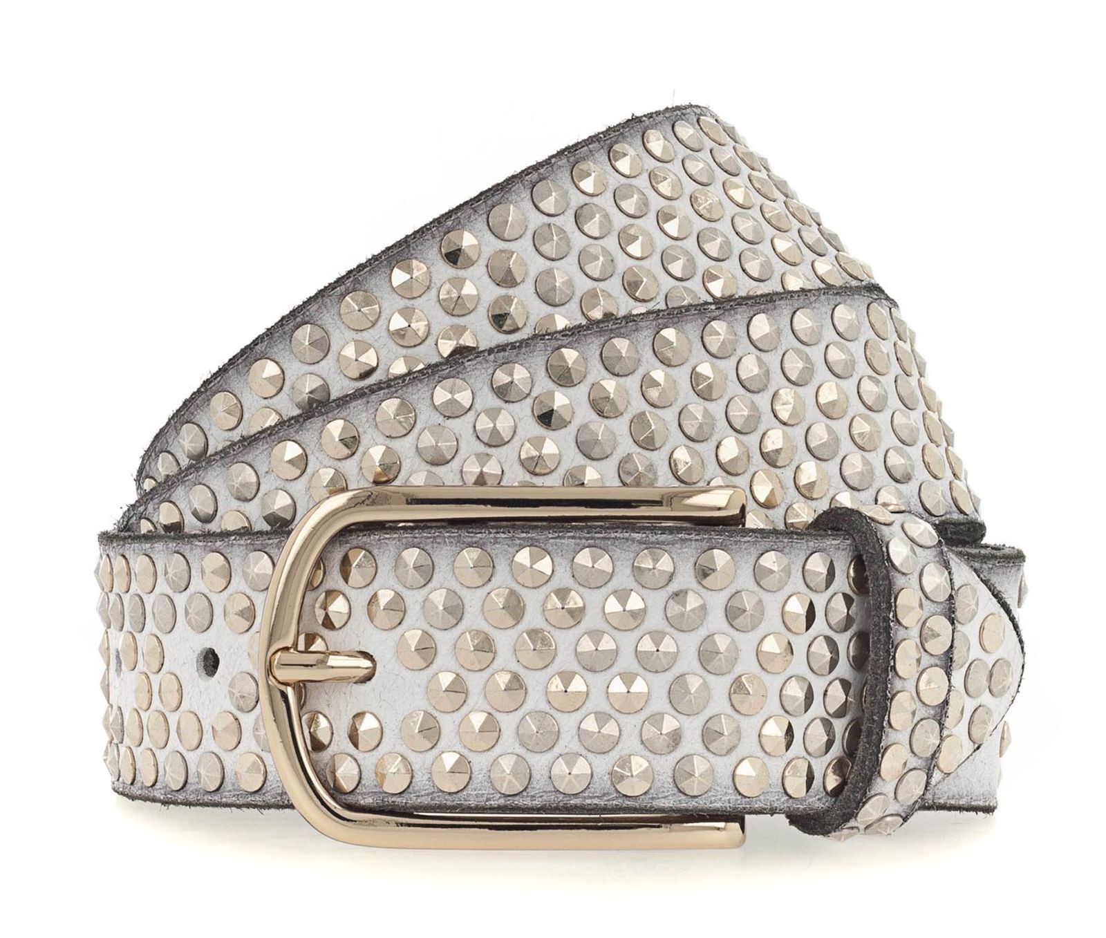 b.belt belt Nietengürtel Zoe Gold W75 Cream-White