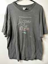 Vintage Black Short Sleeve Graphic T Shirt Latte For Java Borland Size XL