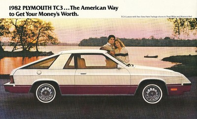 1982 Plymouth TC3 Sales Brochure / Catalog : MISER,CUSTOM,TURISMO
