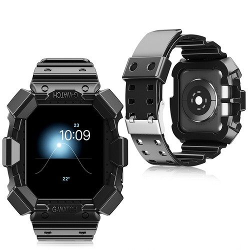Designed for Apple Watch Series 9/8/7/6/5/4/3/2/Se,Rugged Case with Strap Bands - Picture 8 of 31
