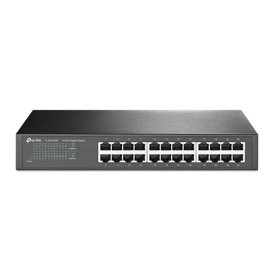 24-Port 10/100/1000Mbps Network LAN Ethernet Gigabit Desktop Switch RJ-45 Laptop - Image 2 of 3