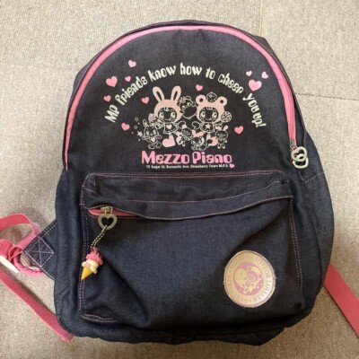 mezzo piano　ベアリュックセット Mezzo Piano Backpack Denim Fabric Berrie Mimi Popo Cute Kawaii