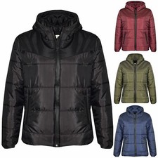 Boys Girls Jacket Kids Padded Puffer Bubble Hooded Zipped Warm Thick Coats 3-13