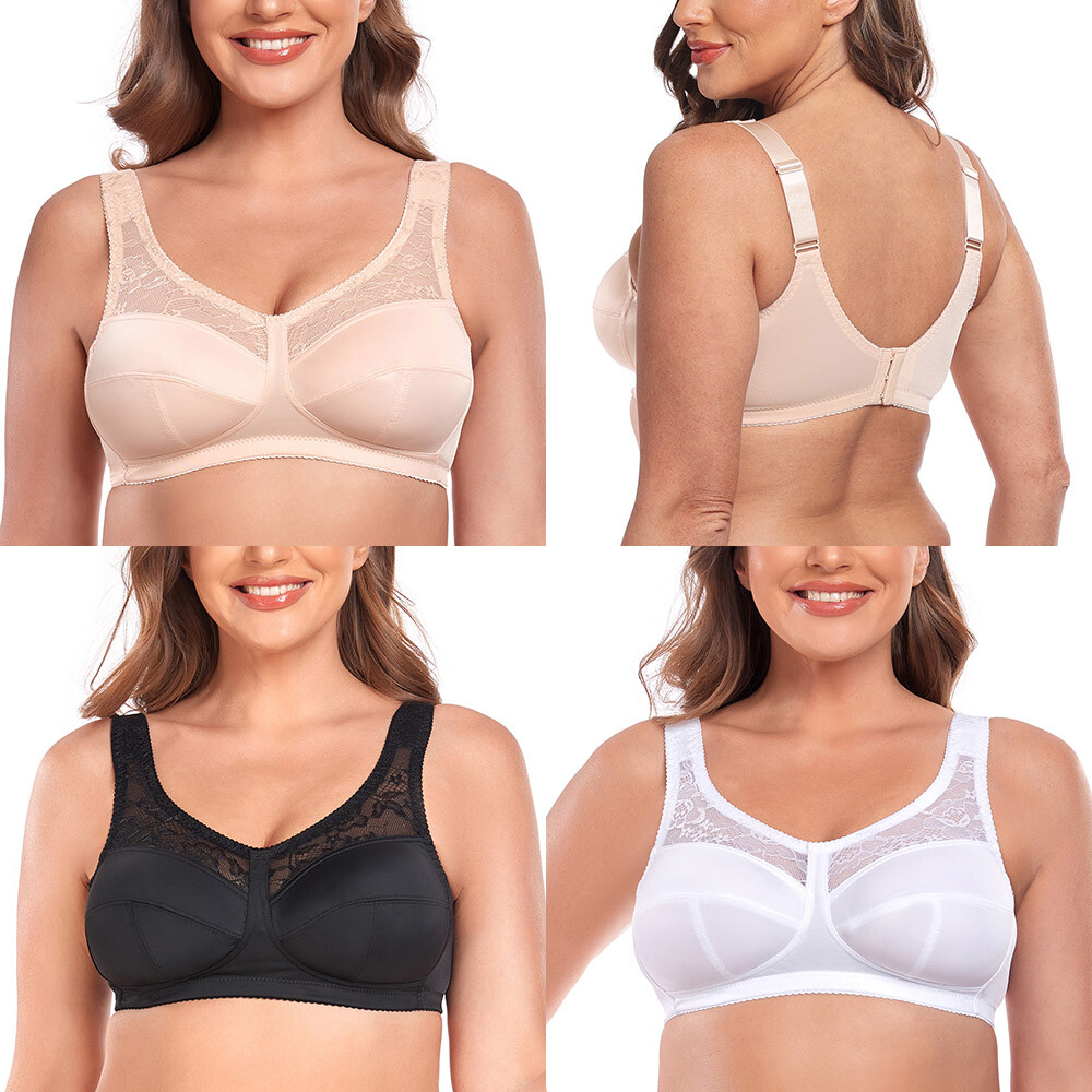 Ayigedu UK Plus Size Minimiser Bra Women Full Coverage Non-Wired Non