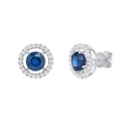 Sapphire White Gold 14k Fine Earring Studs