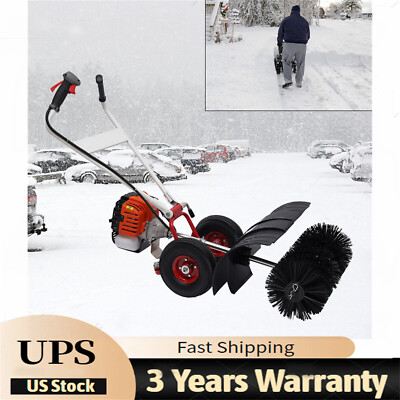 #ad Walk Behind 52cc Power Broom Snow Driveway Sweeper Cleaner Artificial Grass USA $382.46