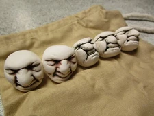 VTG 90's NOS Creepy Faces Head in bag balls scary philippines pottery clay craft