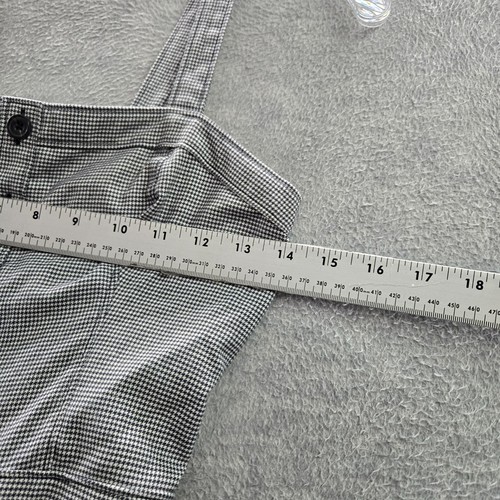 Abercrombie & Fitch Women Jumpsuit Small Gray Houndstooth Front Button Waist Tie - Picture 5 of 11