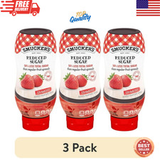 Smucker's Reduced Sugar Strawberry Fruit Spread 17.4oz 3 Pack Squeeze