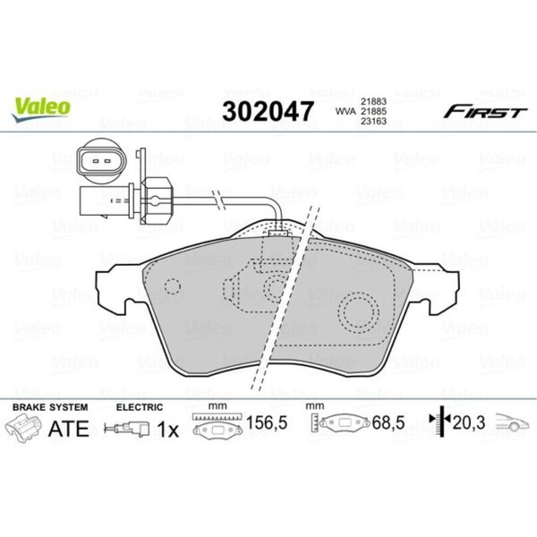 Valeo BremsbeläGe Bremsbelegsatz Vorne FüR VW Polo Transporter IV Bus-image
