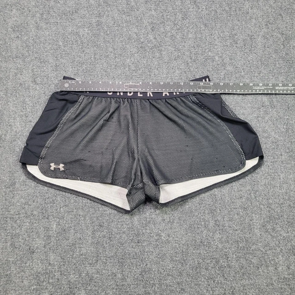 Under Armour Shorts Womens Large Black Gray HeatGear Loose Fit Athletic Running - Image 4 of 4