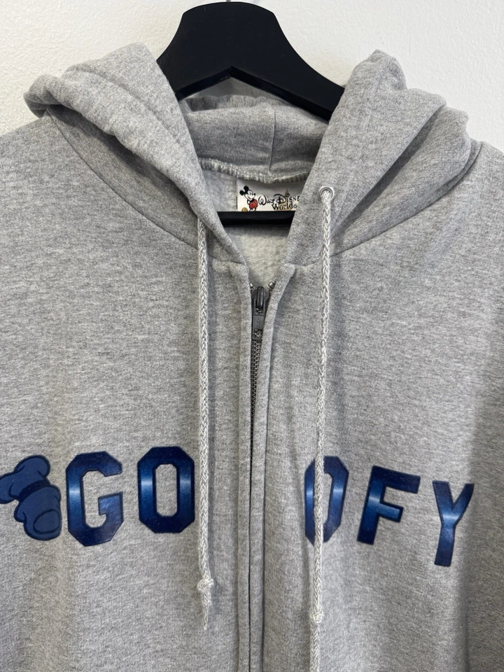 Moletom com capuz bordado vintage raro Disney parques patetas com zíper adulto M - Imagem 2 de 4