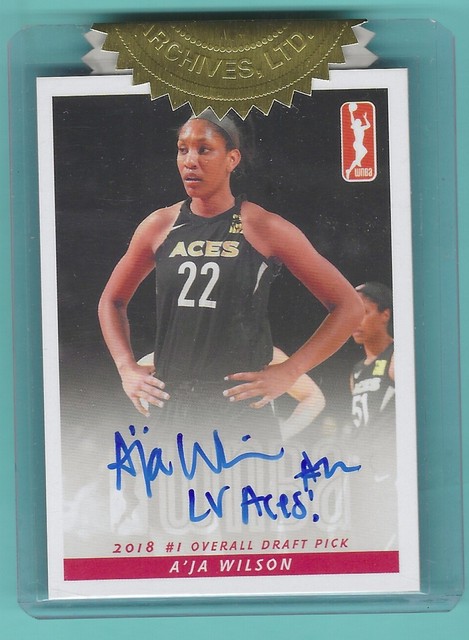 2018 WNBA A'Ja Wilson Auto Rookie Action Las Vegas Aces Fifth MVP?